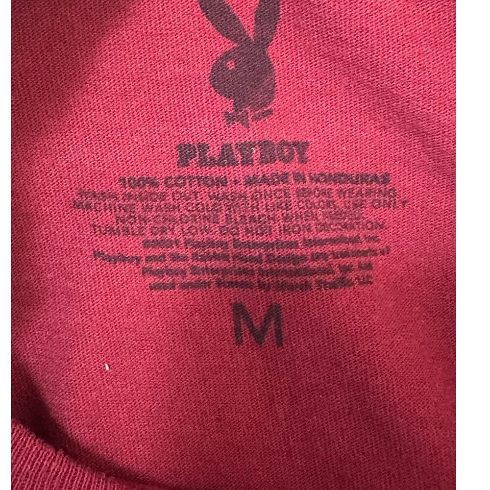 Playboy red sliver bunny logo short sleeves tee size Medium - Picture 3 of 10